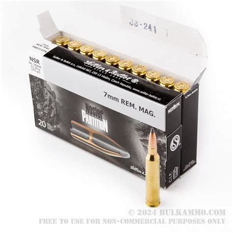 20 Rounds Of Bulk 7mm Rem Mag Ammo By Sellier And Bellot 175gr Nosler
