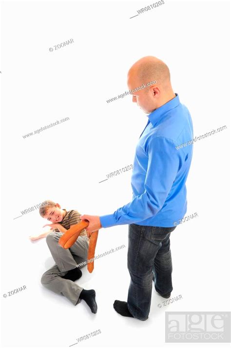 Strict Father Punishes His Son Stock Photo Picture And Royalty Free