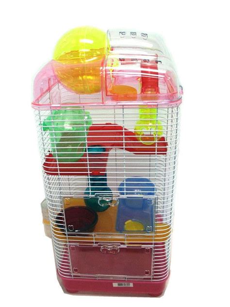 Yml Group H3030pk 3 Level Clear Plastic Dwarf Hamster Mice Cage With