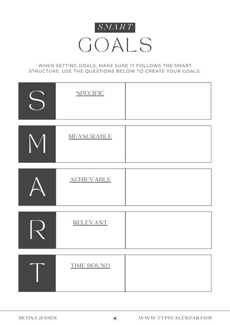Printable Smart Goals Worksheet Pdf Smart Goals Templ