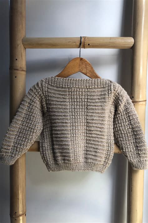 My first knit sweater kal week 1 is a perfect sweater for a beginner knitter. Finley Hand Knitted Children's Jumper - Size 1 - Jude