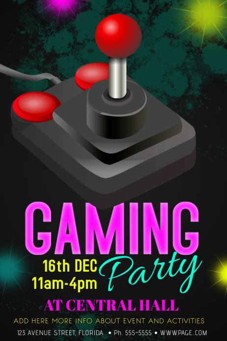 Video Game Party Event Flyer Template Postermywall