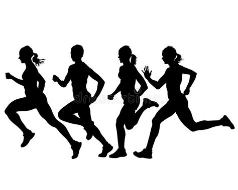 women marathon silhouette stock vector illustration of leisure 58374177