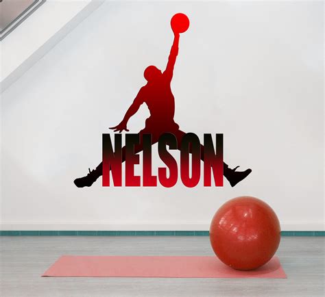 Basketball Custom Name Wall Decal Personalized Sticker Etsy Uk