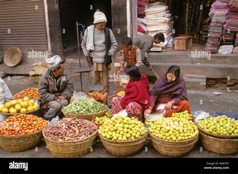 Nepal Kathmandu Asan Tole Bazar Market Stock Photo Alamy