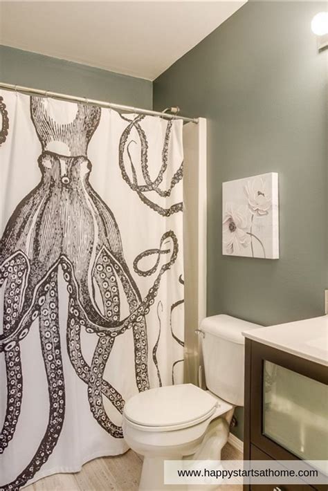 This Bathroom Is Complete With A Whimsical Octopus Shower Curtain Our
