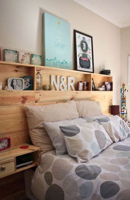 How about to built a wooden headboard with. 64+ trendy diy headboard with lights | Pallet headboard ...