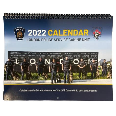 Bullseye North London Police Service Canine Unit Charity Calendar 2022