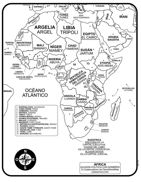 Mapa África Con División Política Con Y Sin Nombres Celebé