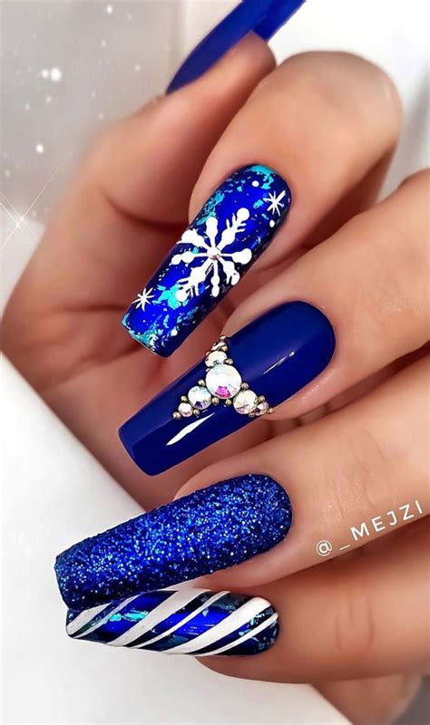 Festive Christmas Nail Art Ideas Cobalt Blue Christmas Nails