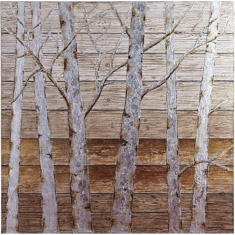 Easy To Make Myself Birch Trees Wooden Plank Art Pier 1 Imports