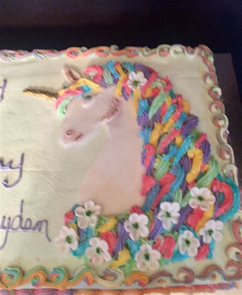 Unicorn 1/2 sheet Birthday Cake. Cake Art Design's by Marie | Birthday