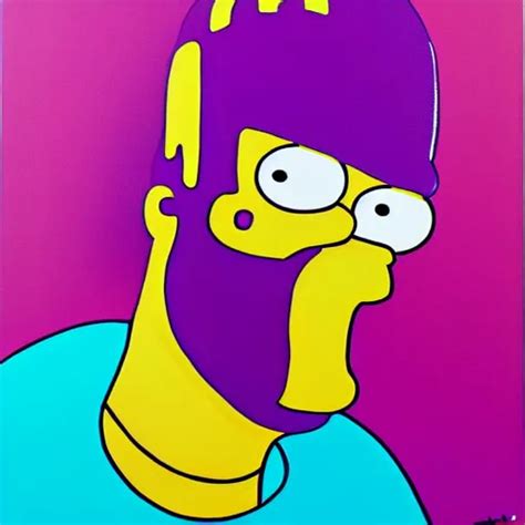 Homer Simpson Abstract Art Acrylics Painting Stable Diffusion Openart