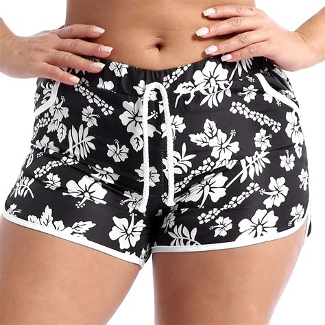 Chictry Womens Fashion Summer Floral Leaf Print Beach Shorts Casual