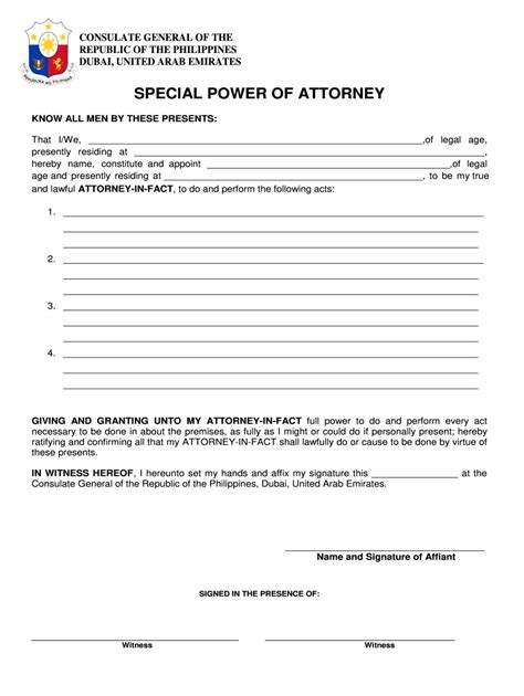 Power Of Attorney Uae Format Fill Online Printable Fillable Blank
