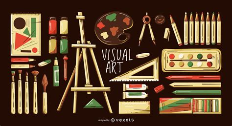 Visual Arts Elements Illustration Set Vector Download