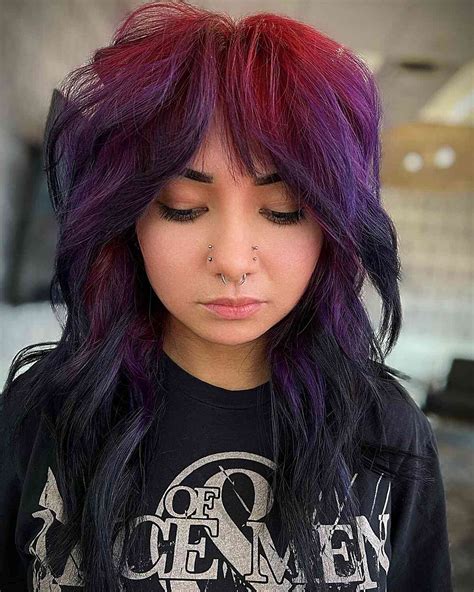 Black And Purple Dip Dye Hair