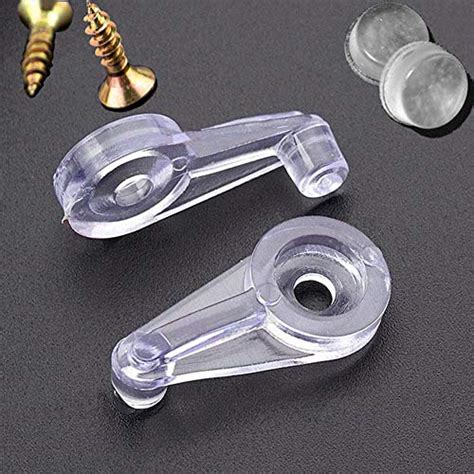Hydanle Cabinet Door Glass Retainer Clips Kit Plastic Clear Offset