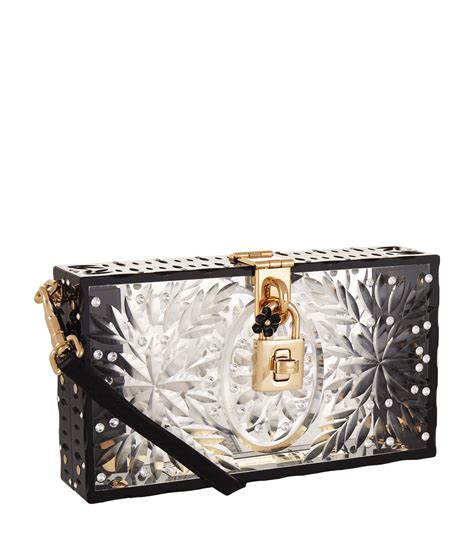 Dolce And Gabbana Embellished Plexiglass Box Clutch Harrods Uk