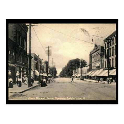 Main Street Ashtabula Ohio 1909 Vintage Postcard Zazzle