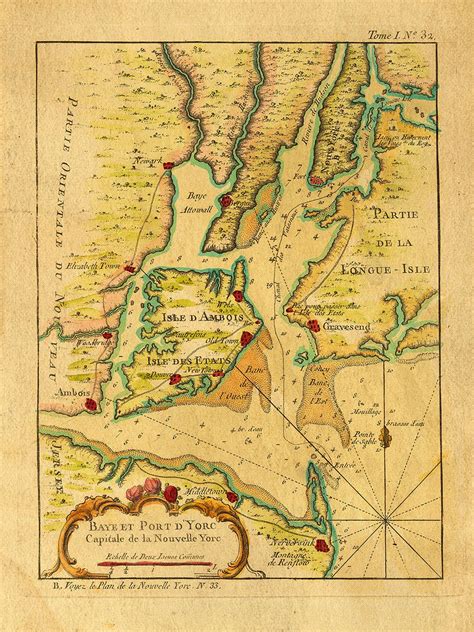 Map Of New York Bay And Harbor By Bellin 1764 Map