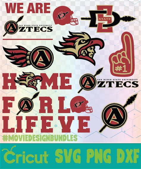 San Diego State Aztecs Football Ncaa Logo Svg Png Dxf Movie Design