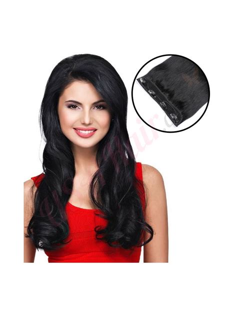 Jet Black Invisible Wire Hair Extensions Real Hair Jet Black