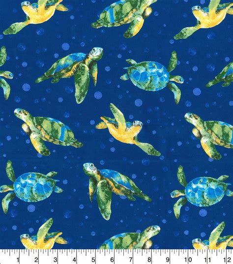 Novelty Cotton Fabric Turtles At Sea Joann