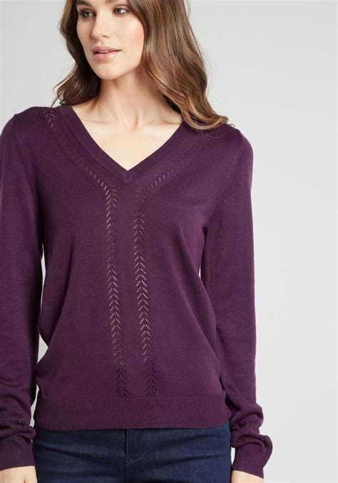 All Thread And Done V Neck Sweater Sweaters Purple Sweater Cute