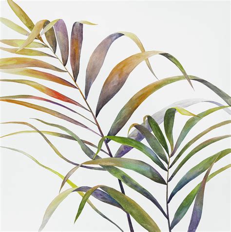 Watercolor Tropical Palm Leaves Painting By Atelier B Art Studio Pixels