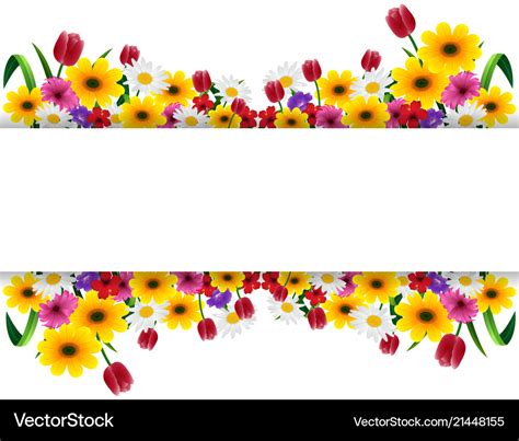 Tropical Flowers Banner Royalty Free Vector Image
