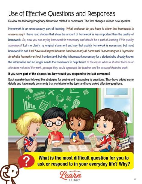 Posing And Responding To Questions Free Pdf Download Learn Bright