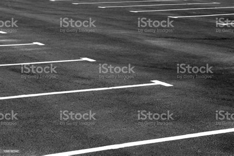 Empty Parking Lot In Black And White Stock Photo Download Image Now