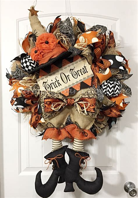 Xl Halloween Wreath Halloween Wreath Witch Wreath Front Door Wreath