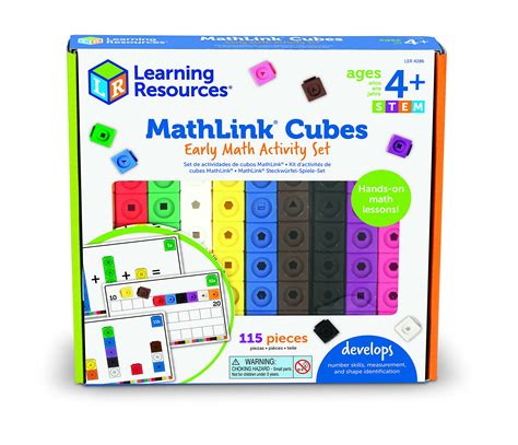 Learning Resources Mathlink Cubes Early Math Activity Set 115 Pieces