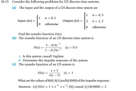 solved consider the following problems for lti discrete time