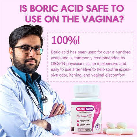 Boric Vaginal Suppository Yeastbv Infection Woman Yoni Pops 600mg 60