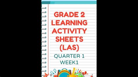 Learning Activity Sheets Grade 2 Quarter 1 Week 1 YouTube