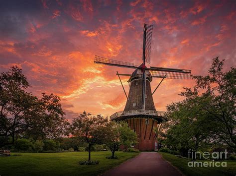 Windmill Sunrise Holland Michigan Photograph By Liesl Walsh Pixels