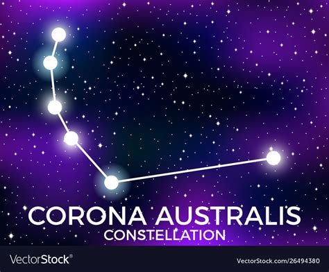 Corona Australis Constellation Starry Night Sky Vector Image