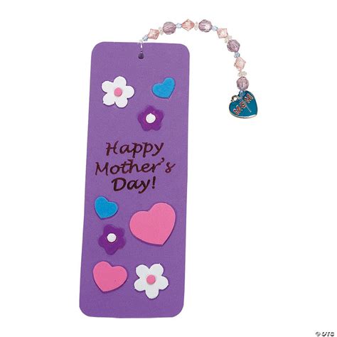 Mothers Day Beaded Charm Bookmark Craft Oriental Trading