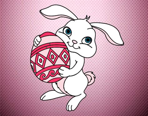 Dibujo De Conejo Con Huevo De Pascua Pintado Por Jacquiii En Dibujos