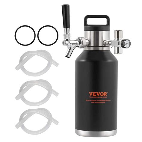 Vevor Beer Growler Tap System 64 Oz 189 L Mini Keg 304 Stainless