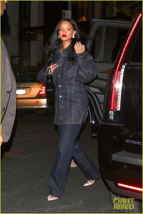 rihanna rocks denim on denim for night out in nyc photo 4274046 rihanna pictures just jared