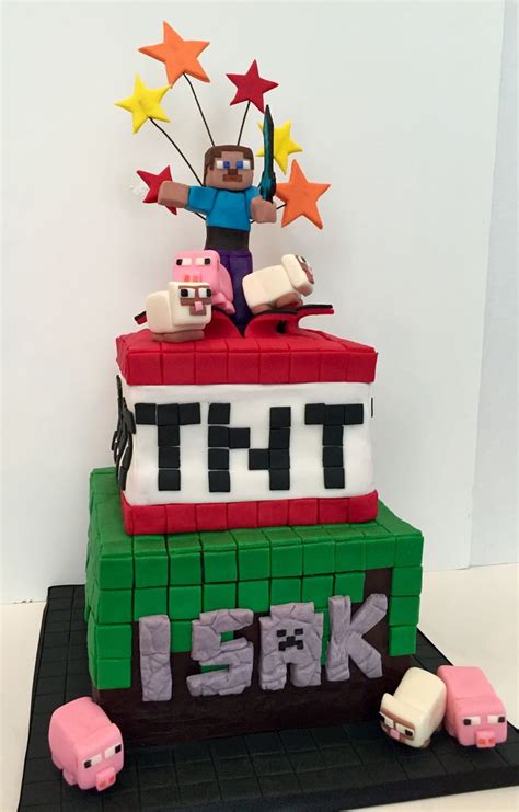 Minecraft Block And Exploding Tnt Cake Minecraft Blocks Minecraft Cake
