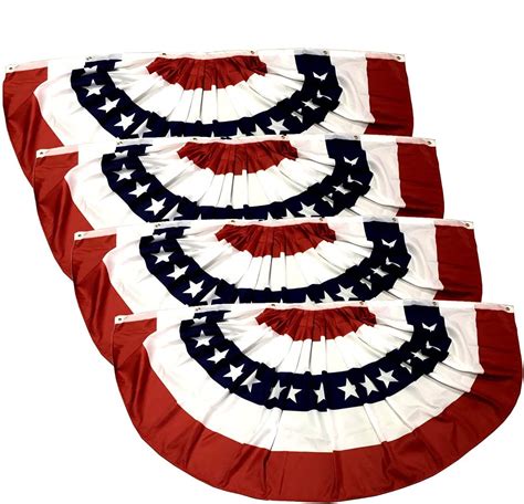 Usa Pleated Fan Flag 3x6 Feet American Us Bunting Flags