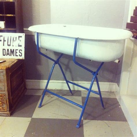 I got the ikea baby bath and we got loads of use out of it. Vintage Hungarian Enamel Baby Bathtub on Blue Folding ...