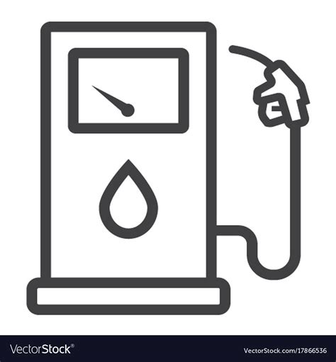 Gas Station Line Icon Petrol And Fuel Pump Sign Vector Image