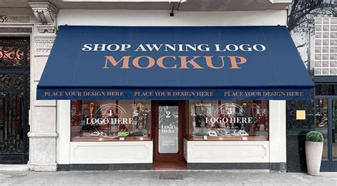 Download Free Free Shop Awning And Window Logo Mockup Psd Freebies
