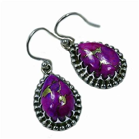 Sterling Silver Stabilized Purple Copper Turquoise Dangle Https